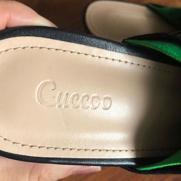 Cuccoo Black knit mules with green trim size 39 - Picture 4 of 6